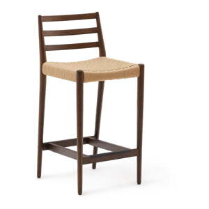 Smeđa/u prirodnoj boji barska stolica od punog hrasta (visine sjedala 70 cm) Analy – Kave Home