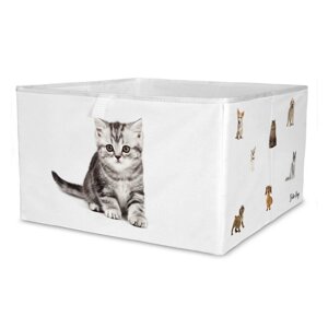 Bijeli tekstilni organizator za dječje igračke 32x32x20 cm The Cutest Ones – Butter Kings