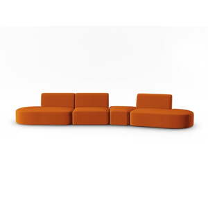 Baršunasti sofa boja terakote s desnim kutom 428 cm Paolo – Milo Casa