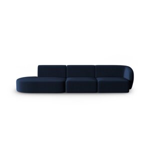 Plava baršunasti sofa s desnim kutom 311 cm Paolo – Milo Casa