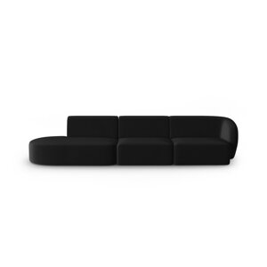Crna baršunasti sofa s desnim kutom 311 cm Paolo – Milo Casa