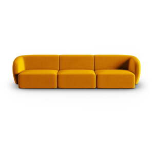 Senf žuta baršunasti sofa 266 cm Paolo – Milo Casa