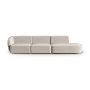 Bež baršunasti sofa s lijevim kutom 311 cm Paolo – Milo Casa