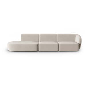 Bež baršunasti sofa s desnim kutom 311 cm Paolo – Milo Casa