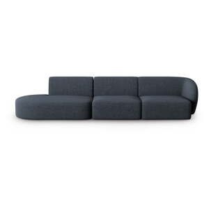 Plava sofa od šenila s desnim kutom 311 cm Paolo – Milo Casa