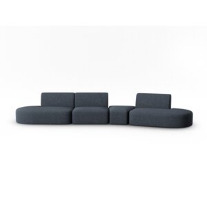 Plava sofa od šenila s desnim kutom 428 cm Paolo – Milo Casa