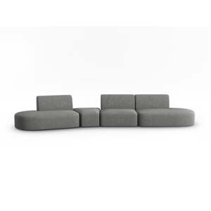 Siva sofa od šenila s lijevim kutom 428 cm Paolo – Milo Casa