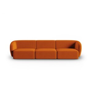 Baršunasti sofa boja terakote 266 cm Paolo – Milo Casa