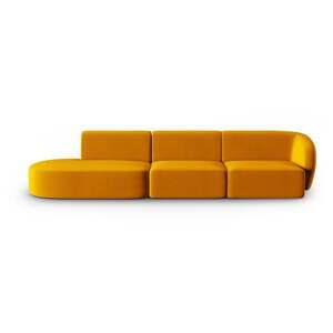 Senf žuta baršunasti sofa s desnim kutom 311 cm Paolo – Milo Casa