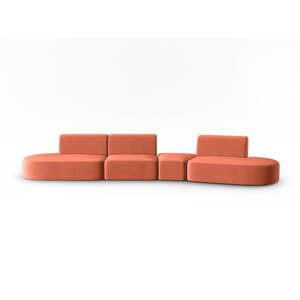 Ružičasta baršunasti sofa s desnim kutom 428 cm Paolo – Milo Casa