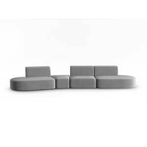 Siva baršunasti sofa s lijevim kutom 428 cm Paolo – Milo Casa