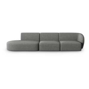 Siva sofa od šenila s desnim kutom 311 cm Paolo – Milo Casa