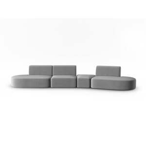 Siva baršunasti sofa s desnim kutom 428 cm Paolo – Milo Casa