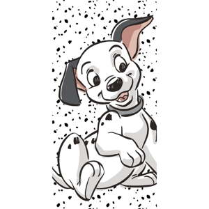 Crno-bijeli pamučan dječji ručnik 70x140 cm 101 Dalmatians "Lucky" – Jerry Fabrics