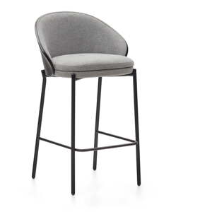 Crna/siva barska stolica (visine sjedala 65 cm) Eamy – Kave Home
