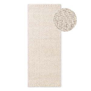 Krem/boje slonovače ručno rađena staza od mješavine vune 80x200 cm Majoli – Elle Decoration