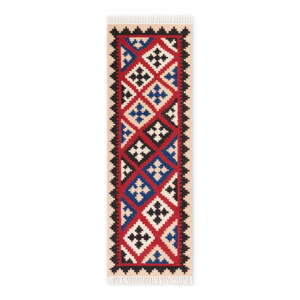 Crvena obostrana/ručno rađena vunena staza 60x190 cm Kamal Rami – Nouristan