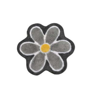 Siva kupaonska prostirka ø 90 cm Flower – Foutastic