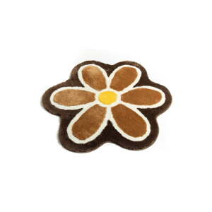 Smeđa kupaonska prostirka ø 90 cm Flower – Foutastic