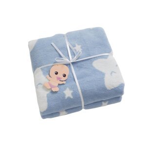 Svijetlo plava deka za bebe od flisa 100x120 cm Star – Mijolnir