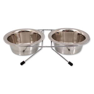 Set posuda s postoljem od nehrđajućeg čelika za pse ø 13 cm  Dog Fantasy – Plaček Pet Products