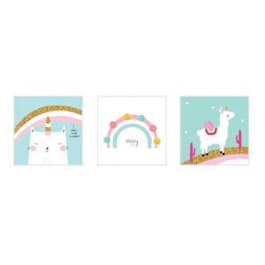 Dječje slike u setu 3 kom 30x30 cm White Happy – knor