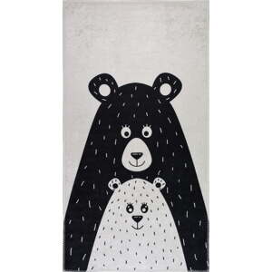 Crno-bijeli periv dječji tepih 100x160 cm Bear Family – Vitaus