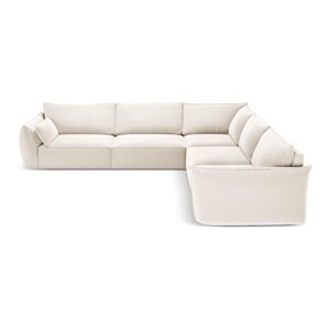 Bež baršunasti kutna garnitura Vanda – Mazzini Sofas