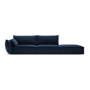 Tamno plava baršunasta sofa s lijevim kutom 264 cm Vanda – Mazzini Sofas