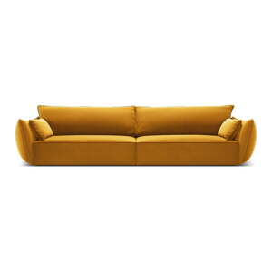 Senf žuta baršunasta sofa 248 cm Vanda – Mazzini Sofas