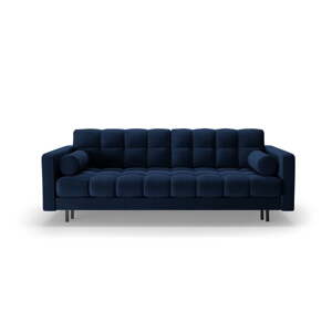 Tamno plava baršunasti sklopiva/s prostorom za odlaganje sofa 222 cm Bali – Cosmopolitan Design