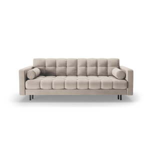 Bež baršunasti sklopiva/s prostorom za odlaganje sofa 222 cm Bali – Cosmopolitan Design
