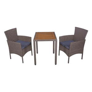 Tamno smeđi vrtni blagovaonski set od umjetnog ratana za 2 osobe Dakota – Garden Pleasure