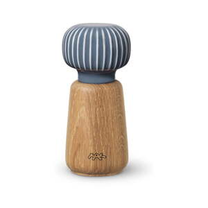 Mlin za začine od drveta hrasta s antracit porculanskim detaljima Kähler Design Hammershoi, visina 13 cm