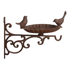 Nosač od lijevanog željeza s pojilicom za ptice Esschert Design, dužina 28,1 cm