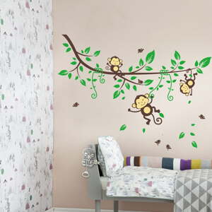 Zidna naljepnica Ambiance Monkeys on Tree