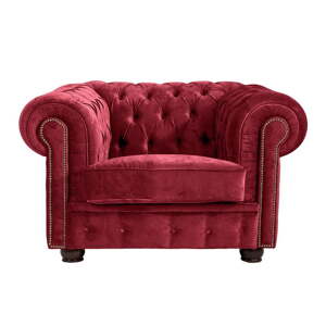 Crvena fotelja Max Winzer Norwin Velvet