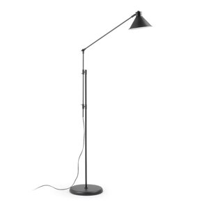 Crna stojeća svjetiljka s metalnim sjenilom (visina 220 cm) Dione – Kave Home