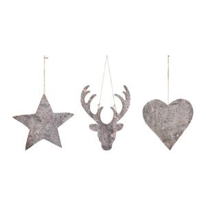 Set od 3 viseća ukrasa Côté Table Christmas Ecorce