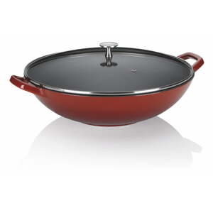 WOK tava od crvenog lijevanog željeza Kela Calido, ø 36 cm