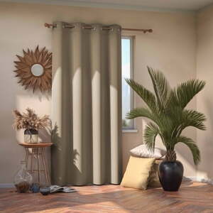 Bež zavjesa za zamračivanje AmeliaHome Eyelets Beige, 140 x 245 cm