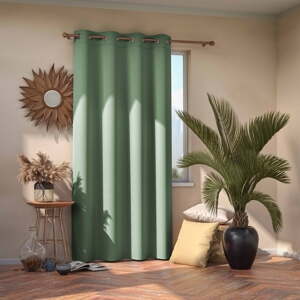 Zelena zavjesa za zamračivanje AmeliaHome Eyelets Mint, 140 x 245 cm