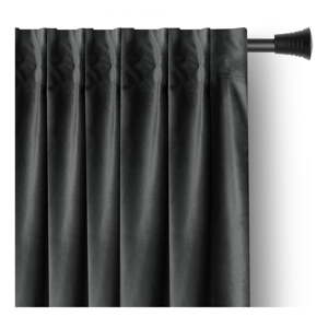 Tamno siva zavjesa za djelomično zamračenje od samta 140x245 cm Pleat – Restilo