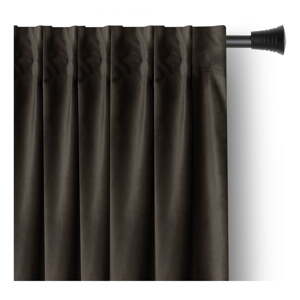 Smeđa zavjesa za djelomično zamračenje od samta 140x245 cm Pleat – Restilo