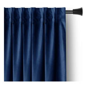 Tamno plava zavjesa za djelomično zamračenje od samta 140x245 cm Pleat – Restilo