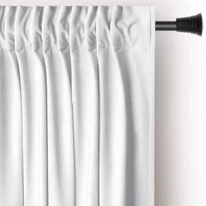 Bijela zavjesa za djelomično zamračenje od samta 140x245 cm Pleat – Restilo
