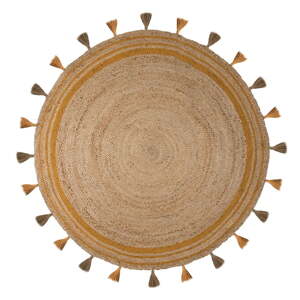 Smeđe-žuti tepih od jute Flair Rugs Istanbul, ⌀ 150 cm