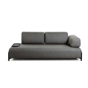 Tamnosiva sofa s malim prostorom za odlaganje Kave Home Compo
