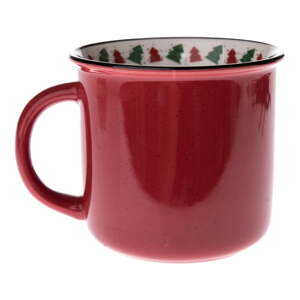 Crvena porculanska šalica s božićnim motivom 380 ml – Dakls