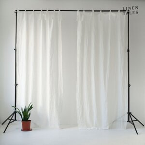 Bijela lanena prozirna zavjesa 130x170 cm White – Linen Tales